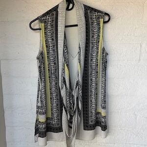 BCBG Max Azria Geometric Patterned Sleeveless Cardigan